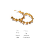 Brooklyn Flower Hoop Earrings – Waterproof, Trendy & Elegant Design | Huna Jewelry