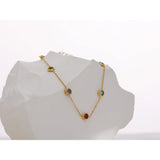 Wilma CZ Round Charm Bracelet – Dainty Sparkling Jewelry | Huna Jewelry