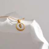 Gabriella Oval Shell Flower Pendant Necklace – Elegant Gold Jewelry | Huna Jewelry