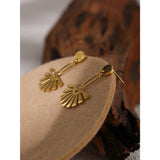 Charlotte Sector Drop Earrings – Trendy 18K Gold-Plated | Huna Jewelry