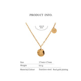 Genesis Round Charm Necklace – Engraved Minimalist Jewelry for Women | Huna Jewelry
