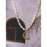 Oona Pearl Moon Necklace – Elegant & Timeless Piece | Huna Jewelry