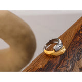 Martha Two-Tone Twist Ring – Sleek & Modern | Huna Jewelry