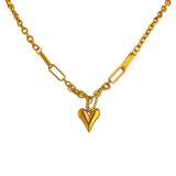 Antonella Love Heart Pendant Necklace – Trendy Link Chain Jewelry | Huna Jewelry