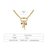 Amelia Lock & Key Pendant – Stylish Charm Chain Necklace | Huna Jewelry