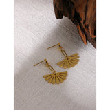 Charlotte Sector Drop Earrings – Trendy 18K Gold-Plated | Huna Jewelry