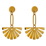 Charlotte Sector Drop Earrings – Trendy 18K Gold-Plated | Huna Jewelry