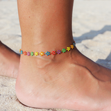 Huna Jewelry - Dainty Gold-Plated Anklet with Zirconia Stones