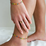 Huna Jewelry - Dainty Gold-Plated Anklet with Zirconia Stones