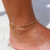 Huna Jewelry - Waterproof Gold-Plated Anklet with Zirconia Stones