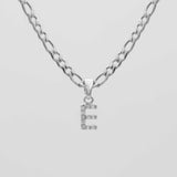 Icy Initial Necklace – 18K Gold-Plated Figaro Chain with CZ Pendant | Huna Jewelry