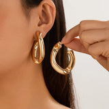 Geometric Irregular C-Shaped Earrings – Modern Studs for Everyday Style | Huna Jewelry