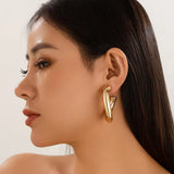Geometric Irregular C-Shaped Earrings – Modern Studs for Everyday Style | Huna Jewelry