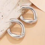 Geometric Irregular C-Shaped Earrings – Modern Studs for Everyday Style | Huna Jewelry