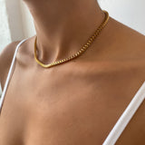 Box Chain Necklace – 18K Gold-Plated Minimalist Chain | Huna Jewelry