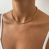 Box Chain Necklace – 18K Gold-Plated Minimalist Chain | Huna Jewelry