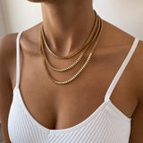 Box Chain Necklace – 18K Gold-Plated Minimalist Chain | Huna Jewelry