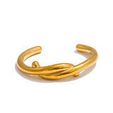 Jenny Twist Knot Open Cuff – Minimalist & Refined | Huna Jewelry