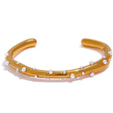 Kath Luna Pearl Cuff – Delicate & Contemporary Elegance | Huna Jewelry