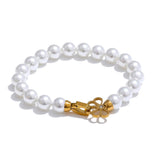 Lindy Luna Beads Bracelet – Classic Pearlescent Elegance | Huna Jewelry