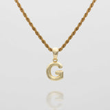 Mini Bubble Initial Necklace – 18K Gold-Plated Personalized Charm | Huna Jewelry