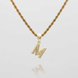 Mini Bubble Initial Necklace – 18K Gold-Plated Personalized Charm | Huna Jewelry