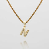 Mini Bubble Initial Necklace – 18K Gold-Plated Personalized Charm | Huna Jewelry