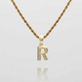 Mini Bubble Initial Necklace – 18K Gold-Plated Personalized Charm | Huna Jewelry