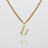 Mini Bubble Initial Necklace – 18K Gold-Plated Personalized Charm | Huna Jewelry