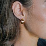 Minimalist Gold-Plated Huggie Earrings - Waterproof, Hypoallergenic, Everyday Luxury