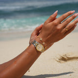 Minimalist Jewelry - Gold-Plated Waterproof Earrings & Dainty Rings Set