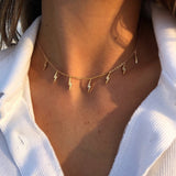 Lightning Bolt Choker – 18K Gold-Plated Cubic Zirconia Necklace | Huna Jewelry