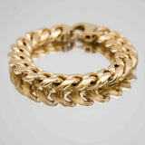 Chunky Cuban Chain Bracelet – 18K Gold-Plated Statement Bracelet | Huna Jewelry