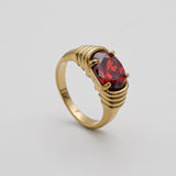 Anna Stone Ring – 18K Gold-Plated Gemstone Signet Ring | Huna Jewelry