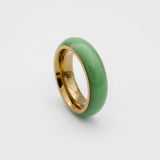 Kayla Band Ring – 18K Gold-Plated Opal &amp; Jade Stone Band | Huna Jewelry