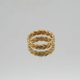 Masia Plait Ring – 18K Gold-Plated Woven Design | Huna Jewelry