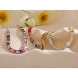Ruth Prism Glow Bracelet – Rainbow Radiance in Baguette Cut | Huna Jewelry