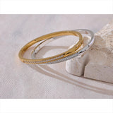Ruthie Polished Bangle – Chic Bracelet with Cubic Zirconia | Huna Jewelry