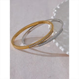Ruthie Polished Bangle – Chic Bracelet with Cubic Zirconia | Huna Jewelry