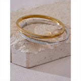 Ruthie Polished Bangle – Chic Bracelet with Cubic Zirconia | Huna Jewelry