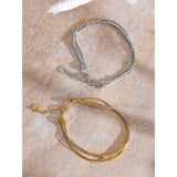 Lina  Shiny CZ Layered Chain Bracelet – Waterproof Sparkling Jewelry | Huna Jewelry