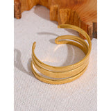 Zora Gold Cuff Bracelet – Bold Wide Statement Bangle Jewelry | Huna Jewelry
