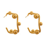 Aaliyah Beaded C-Shape Earrings – Unique & Hypoallergenic Jewelry | Huna Jewelry