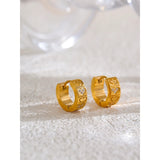 Heart Love Hoop Earrings – 18k Gold-Plated Zircon Jewelry | Huna Jewelry