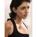 Maren Round Pendant Necklace – Minimalist & Modern Piece | Huna Jewelry