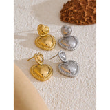 Kirsten Double Heart Drop Earrings – Romantic Chic with Modern Shine | Huna Jewelry