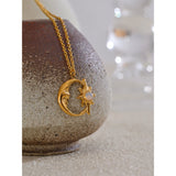 Xanthe Moon Star Necklace – Dainty & Celestial Opal Piece | Huna Jewelry