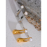 Morwenna Natural Pearl Earrings – Modern & Classic Hypoallergenic Jewelry | Huna Jewelry