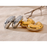 Trendy Cubic Zirconia Earrings – 18K Gold-Plated Elegant Jewelry | Huna Jewelry