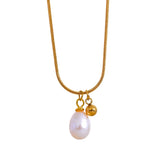 Faye Pearl Ball Pendant Necklace – Chic & Timeless Style | Huna Jewelry